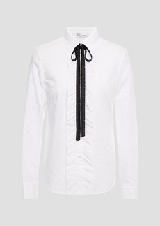 RED Valentino REDValentino - Ruffled Swiss-dot cotton shirt - White - IT 40