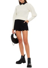 RED Valentino REDValentino - Scalloped wool-blend shorts - Red - IT 36