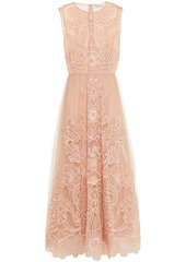 RED Valentino REDValentino - Silk point d'esprit and guipure lace midi dress - Pink - IT 40