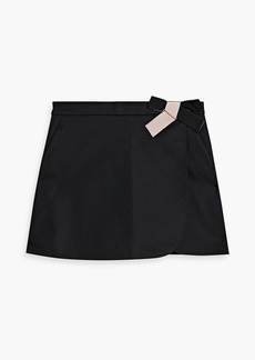 RED Valentino REDValentino - Skirt-effect bow-detailed cotton-blend shorts - Black - IT 38