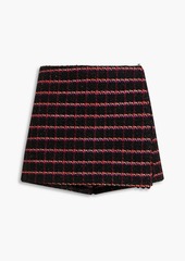 RED Valentino REDValentino - Skirt-effect metallic cotton-blend tweed shorts - Black - IT 38