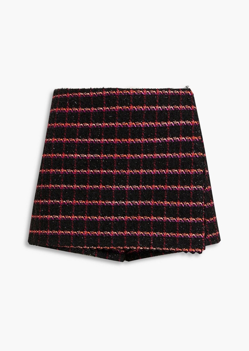 RED Valentino REDValentino - Skirt-effect metallic cotton-blend tweed shorts - Black - IT 38