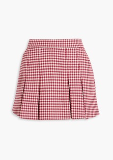 RED Valentino REDValentino - Skirt-effect pleated houndstooth tweed shorts - Purple - IT 38