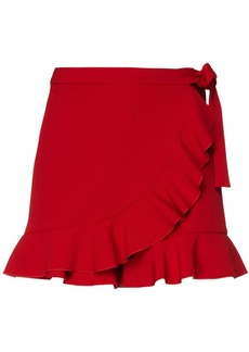 RED Valentino REDValentino - Skirt-effect ruffled crepe shorts - Red - IT 36