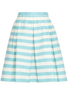 RED Valentino REDValentino - Striped cotton and silk-blend twill skirt - Blue - IT 38