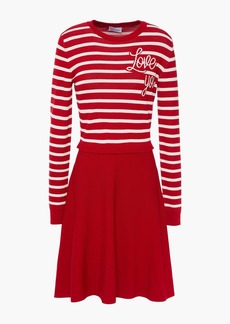 RED Valentino REDValentino - Striped jacquard-knit mini dress - Red - S