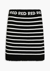 RED Valentino REDValentino - Striped jacquard-knit mini skirt - Black - XS