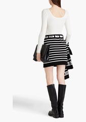 RED Valentino REDValentino - Striped jacquard-knit mini wrap skirt - Black - S