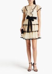 RED Valentino REDValentino - Tiered lace-trimmed tulle mini dress - White - IT 40