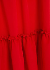 RED Valentino REDValentino - Tiered ruffled silk crepe de chine mini dress - Red - IT 36