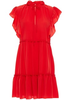 RED Valentino REDValentino - Tiered ruffled silk crepe de chine mini dress - Red - IT 36