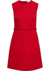 RED Valentino Redvalentino Woman Braid-trimmed Stretch-cotton Mini Dress Red