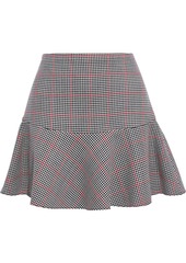 RED Valentino Redvalentino Woman Fluted Prince Of Wales Checked Cotton-blend Mini Skirt Black