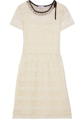 RED Valentino Redvalentino Woman Point D'esprit-trimmed Pleated Lace Dress Ecru