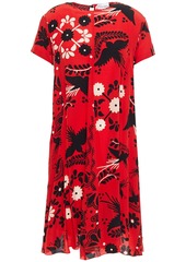 RED Valentino Redvalentino Woman Printed Silk Crepe De Chine Mini Dress Red