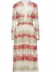 RED Valentino REDValentino - Pussy-bow floral-print georgette midi dress - White - IT 40