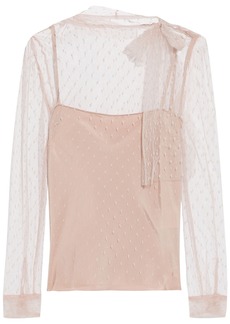 RED Valentino Redvalentino Woman Pussy-bow Point D'esprit Top Blush