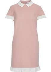 RED Valentino Redvalentino Woman Pussy-bow Ruffle-trimmed Stretch-crepe Mini Dress Antique Rose