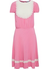 RED Valentino Redvalentino Woman Scalloped Two-tone Crepe Dress Pink