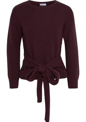 RED Valentino Redvalentino Woman Tie-front Wool Sweater Burgundy