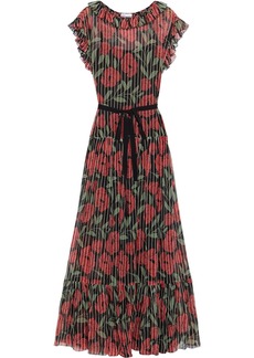RED Valentino REDValentino - Tiered floral-print silk-georgette maxi dress - Black - IT 36