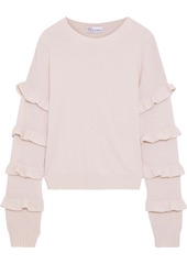 RED Valentino Redvalentino Woman Tiered Wool Sweater Pastel Pink