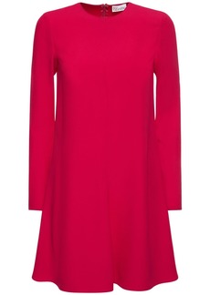 RED Valentino Satin Crepe Long Sleeved Mini Dress