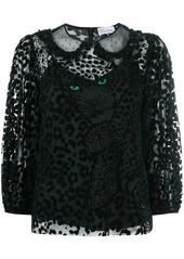 RED Valentino sheer leopard-print blouse