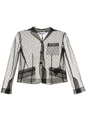 RED Valentino sheer-sleeve buttoned jacket