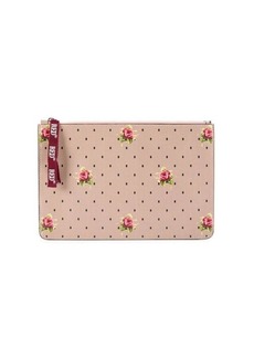 RED Valentino Small Rose Print Leather Pouch