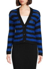 RED Valentino Stripe Mohair Blend Cardigan