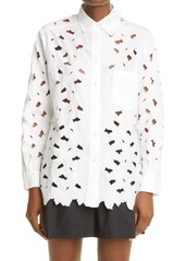 Women's Red Valentino Floral Embroidered Poplin Blouse