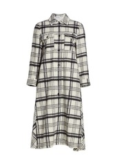 RED Valentino Wool-Blend Checked Duster Coat