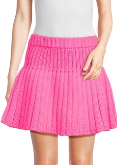 RED Valentino Wool Blend Fit & Flare Mini Skirt