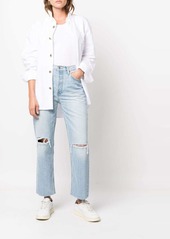 Re/Done '70s ripped-knee cropped jeans
