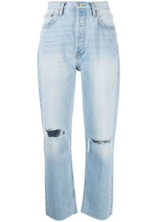 Re/Done '70s ripped-knee cropped jeans