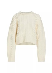 Re/Done Cable-Knit Wool Sweater