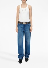 Re/Done contrast-stitching cotton straight-leg jeans