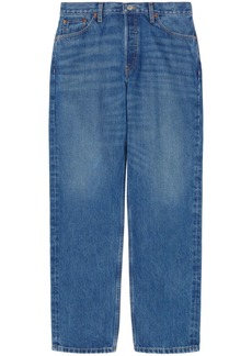 Re/Done contrast-stitching cotton straight-leg jeans