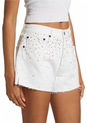 Re/done & Pam Crystal Mid-Rise Denim Shorts