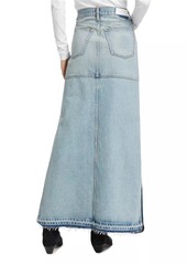 Re/Done Distressed A-Line Denim Skirt