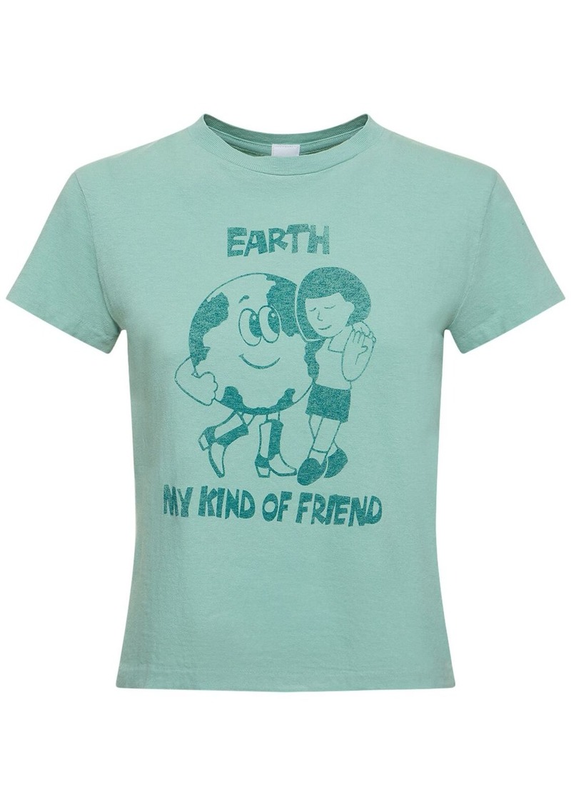 Re/Done Earth Printed Cotton T-shirt