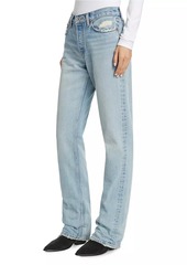Re/Done Easy Straight Mid-Rise Distressed Jeans