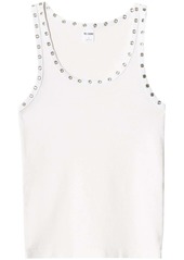 Re/Done eyelet stretch-cotton tank top