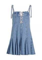 Re/Done Flounce Denim Minidress