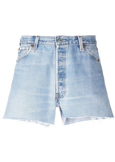 Re/Done high-rise raw-cut denim shorts