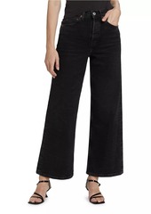 Re/Done High-Rise Stretch Crop Wide-Leg Jeans