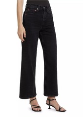 Re/Done High-Rise Stretch Crop Wide-Leg Jeans