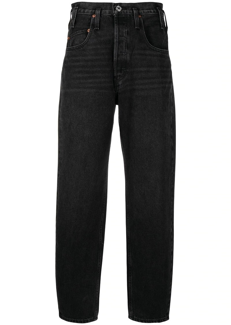 Re/Done high-rise tapered jeans