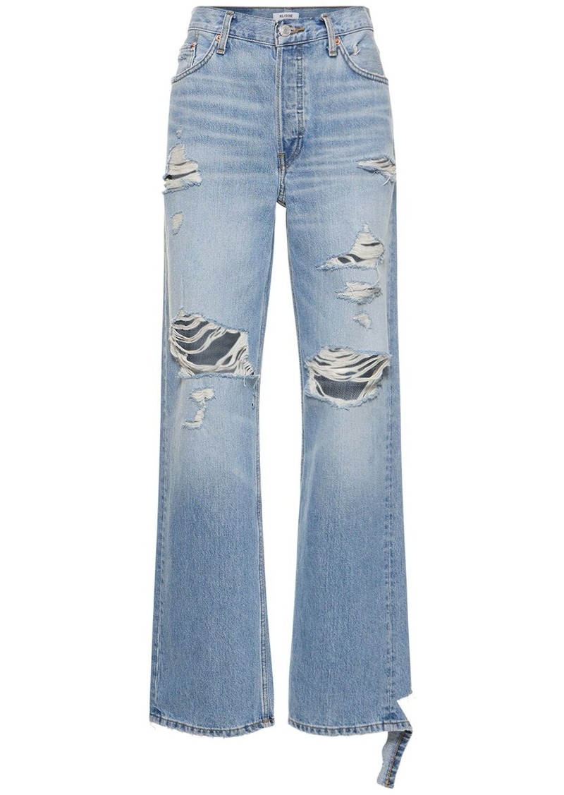 Re/Done Loose Long Cotton Denim Jeans